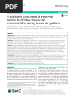 A Qualitative Assessment of Perceived Barriers To Effective Therapeutic Communication Among Nurses and Patients