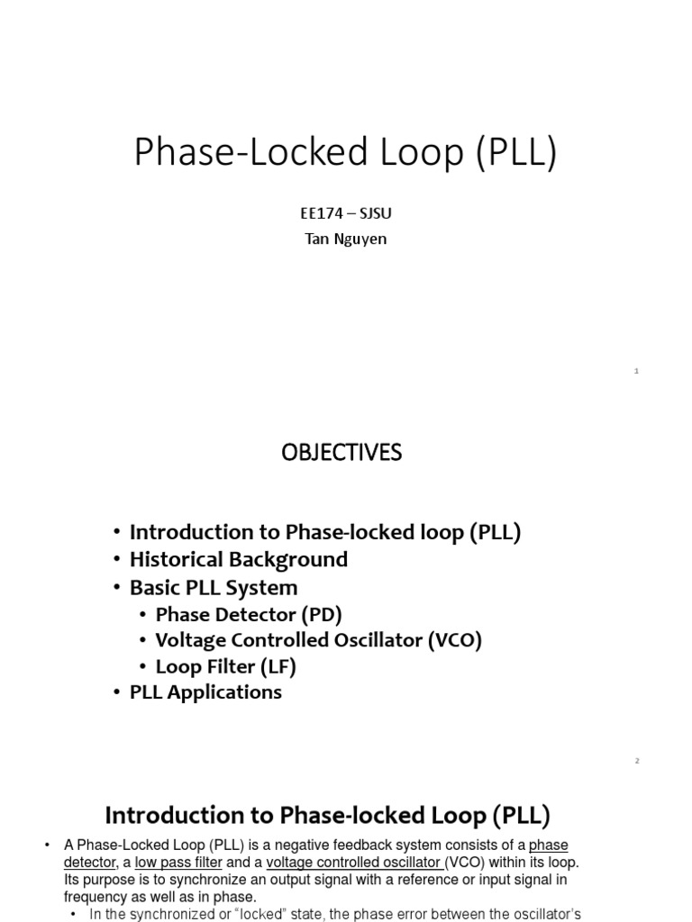 Understanding PhaseLocked Loops An Introduction to PLL Components