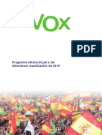 Programa de Vox para Las Elecciones Municipales 2019