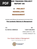 Project Handelling Management: Post Graduate Diploma in Management