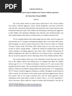 Literature Review On How Did Television Programs Influence The Trend in Children Agression? by Chuah Huey Theng 22380108