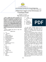 Effect of Impeller Blade Exit Angle On The Performance of Centrifugal Pump