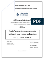 Essai D'analyse Des Composantes Du Tableau de Bord Ressources Humaines PDF