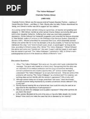 Critical Studies On The Yellow Wallpaper Pdf The Yellow Wallpaper Charlotte Perkins Gilman