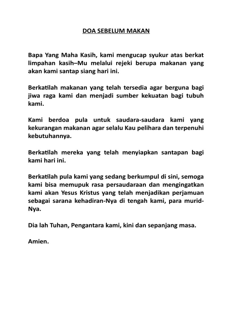 Doa Sebelum Makan Pdf