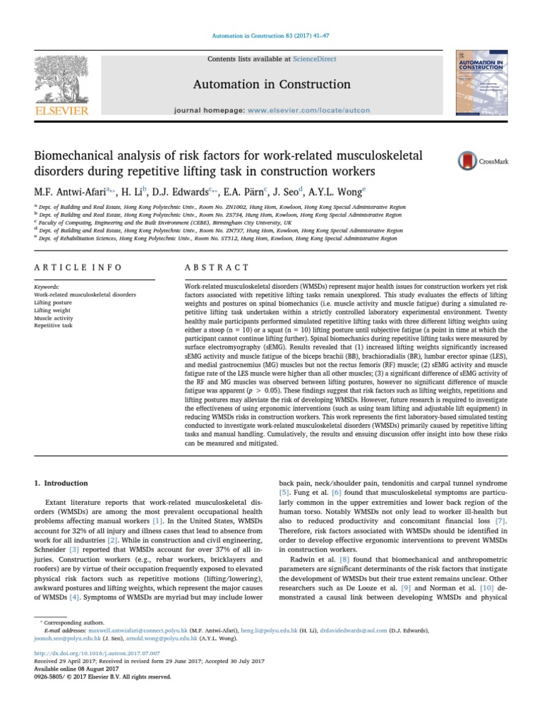 Automation in Construction: Sciencedirect | PDF | Human Factors And ...