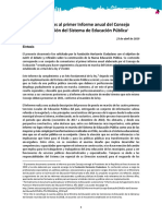 Comentarios Al Informe Anual (2018) Del Consejo de Evaluación Del Sistema de Educación Pública