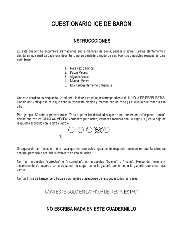 Cuestionario Ice Baron | PDF | Metafísica de la mente | Las emociones