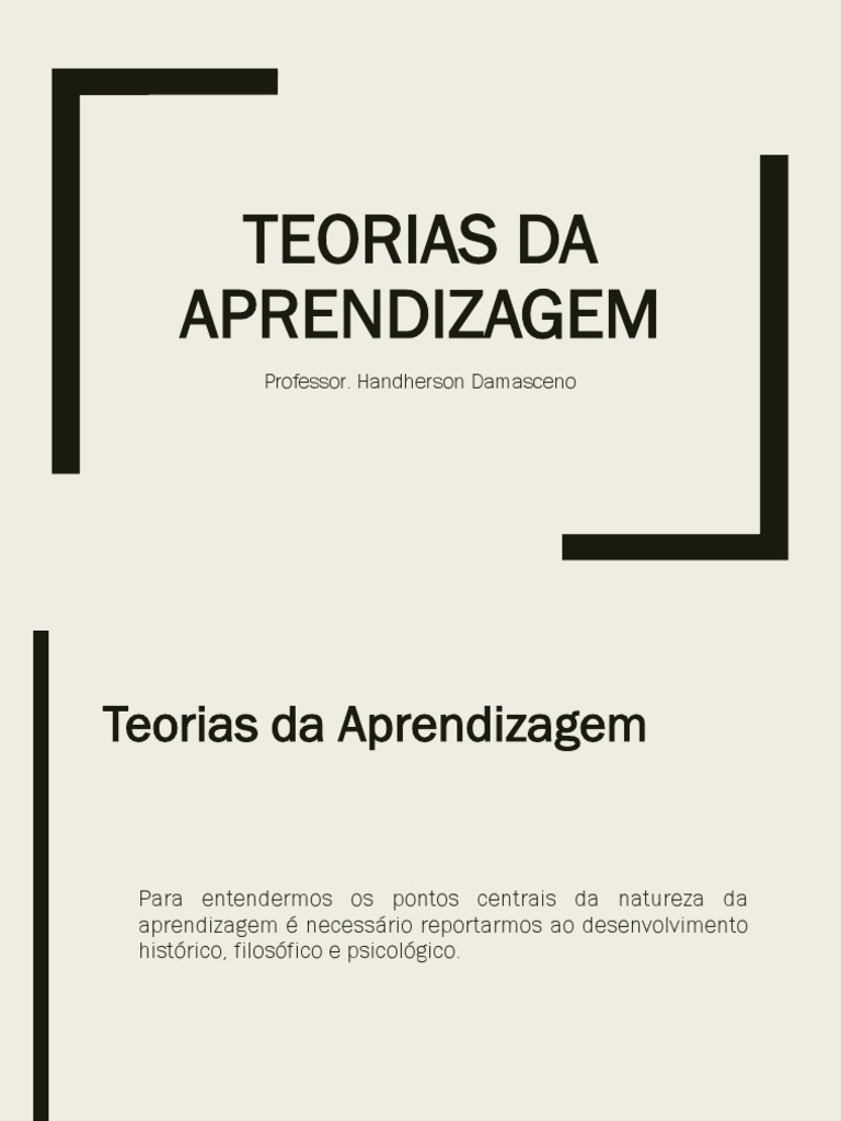 Teorias da Aprendizagem e Desenvolvimento | PDF | Behaviorismo ...