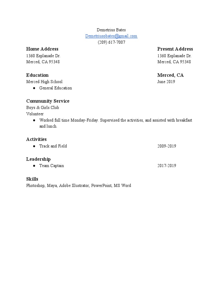 Home Address Present Address | PDF