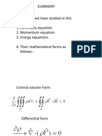 Up Till Now We Have Studied in This Chapter:-1. Continuity Equation. 2. Momentum Equation 3. Energy Equations. 4. Their Mathematical Forms As Follows