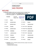 Common and Proper Nouns Worksheet