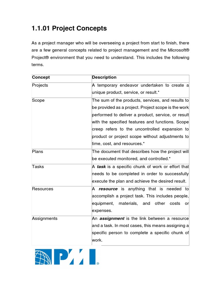 1.1.01 Project Concepts | PDF