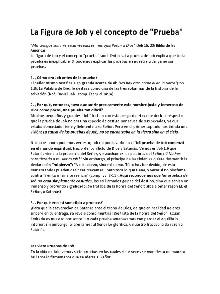 La Prueba de Job: Integridad y Fe | PDF | Libro de trabajo | Cristo ...