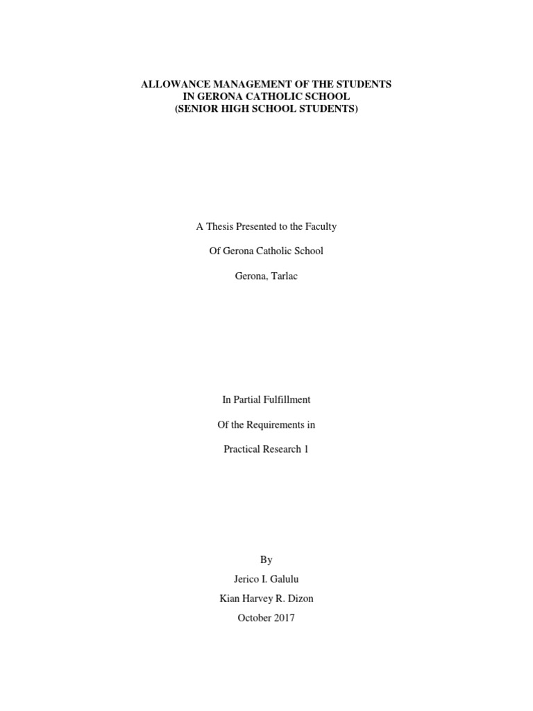 Student Allowance Management at GCS | PDF | Survey Methodology | Cognition