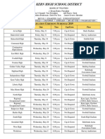 2019 Graduation Schedule