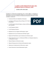 Manual MANUAL DE CLASIFICACIÓN PRESUPUESTARIA DEL SECTOR PUBLICO DE GUATEMALA 2018