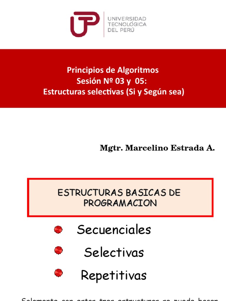 Estructuras Selectivas en Programación | PDF | Programa de computadora ...