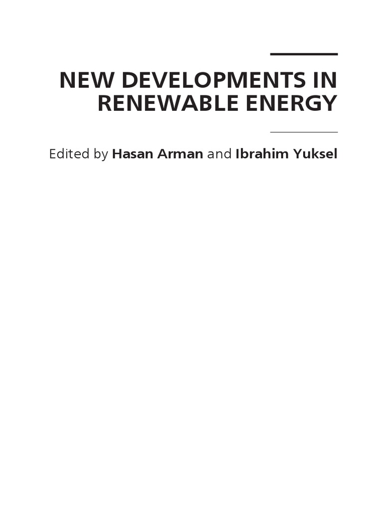 Book New Developments In Renewable Energy Energy Development