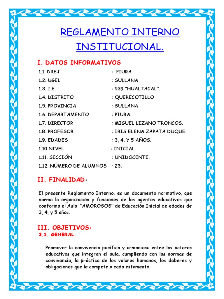 Como Hacer Un Reglamento Escolar chefli