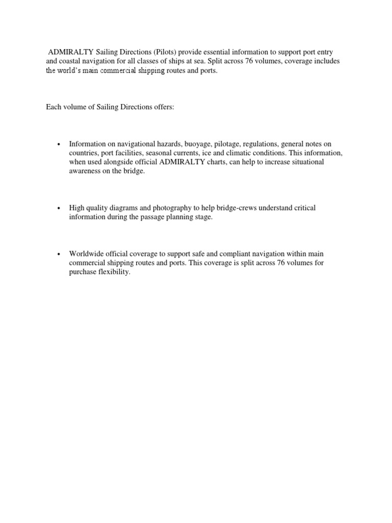 ADMIRALTY Sailing Directions PDF