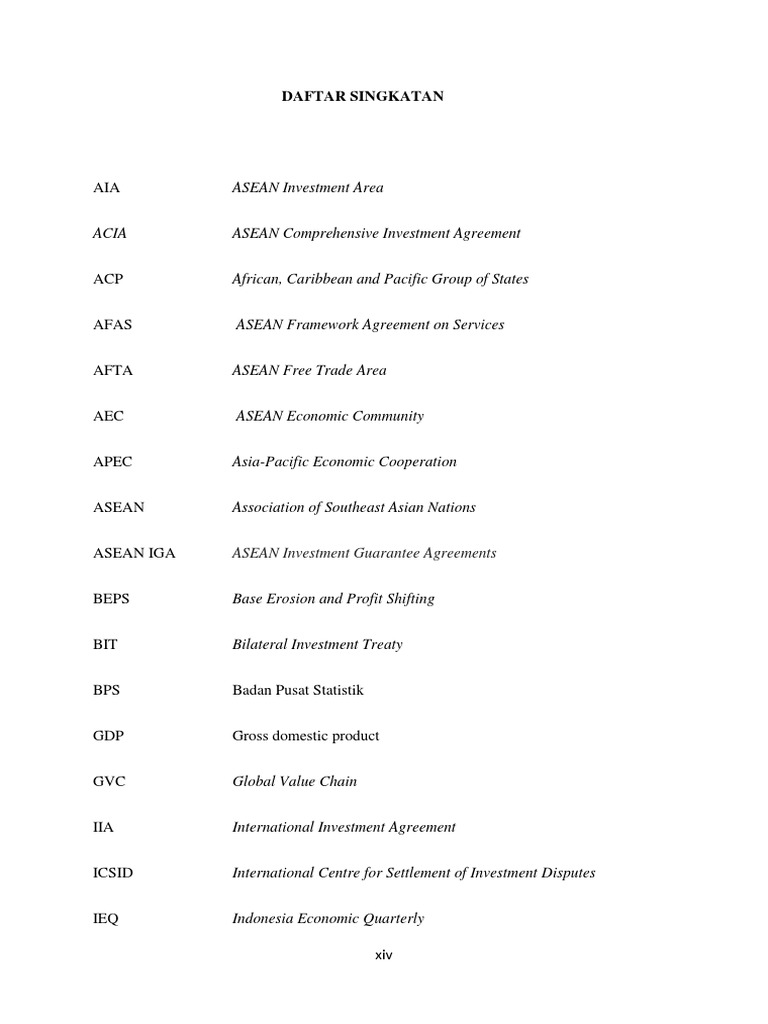 DAFTAR SINGKATAN Yang Benar PDF