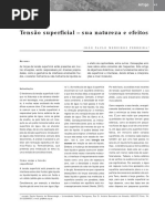 Artigo Tensão Superficial Sua Natureza e Efeitos