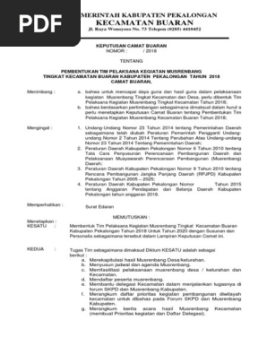 Sk Musrenbang 2018 Untuk 2020
