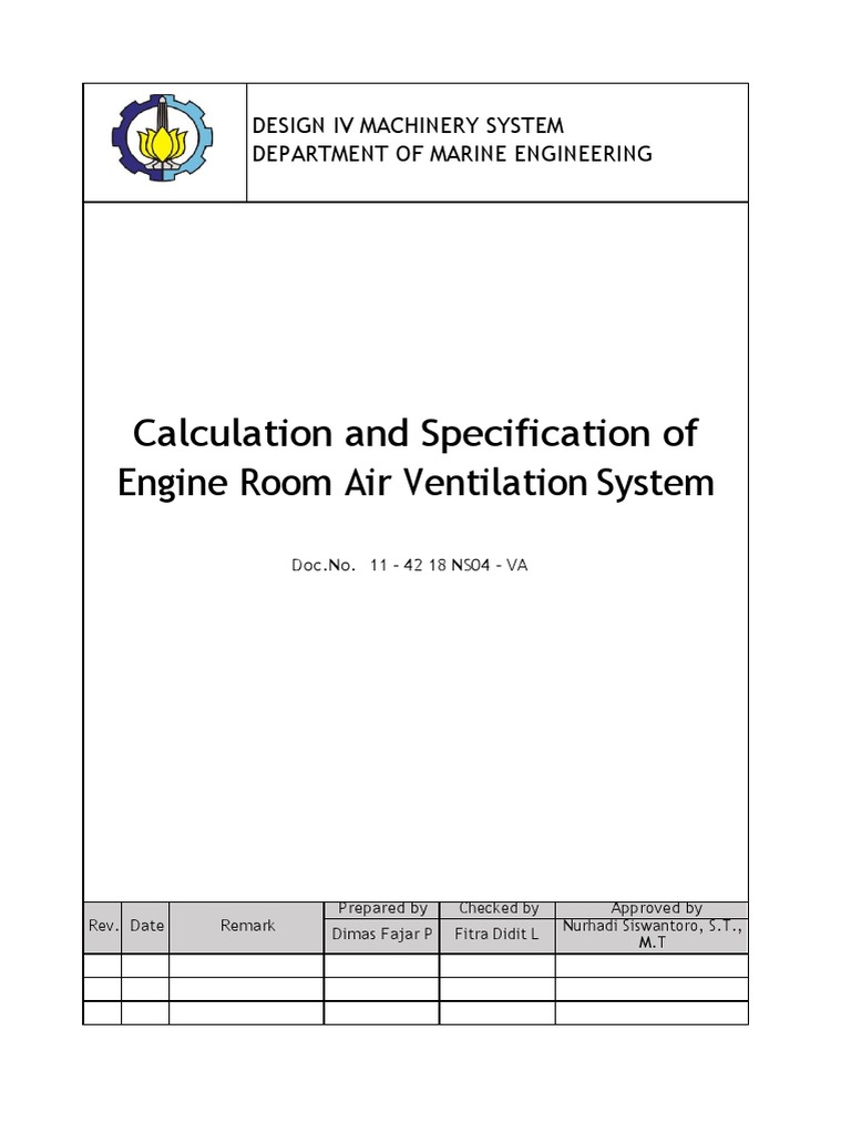 Engine Room Air Ventilation Manual | PDF | Ventilation (Architecture ...