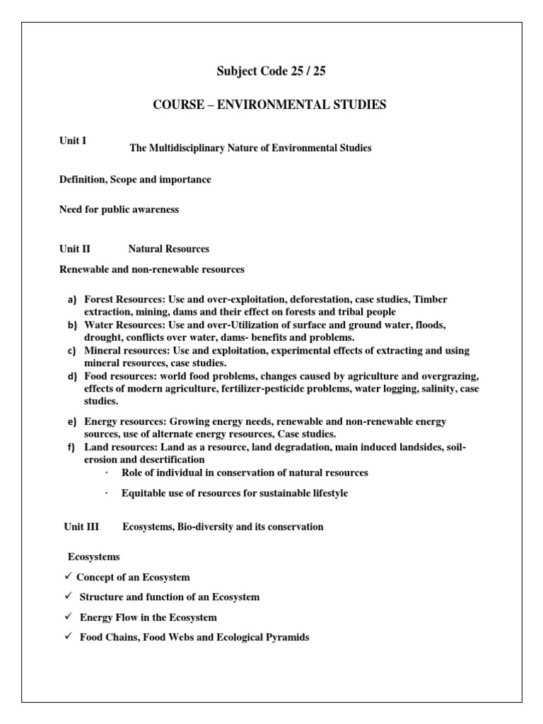 Subject Code 25 | PDF | Renewable Resources | Biodiversity