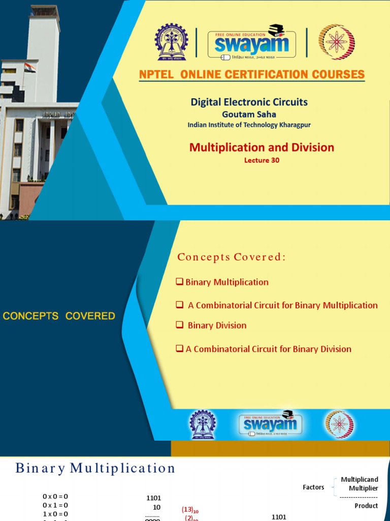 Binary Multiplication and Division Circuits | PDF | Division ...