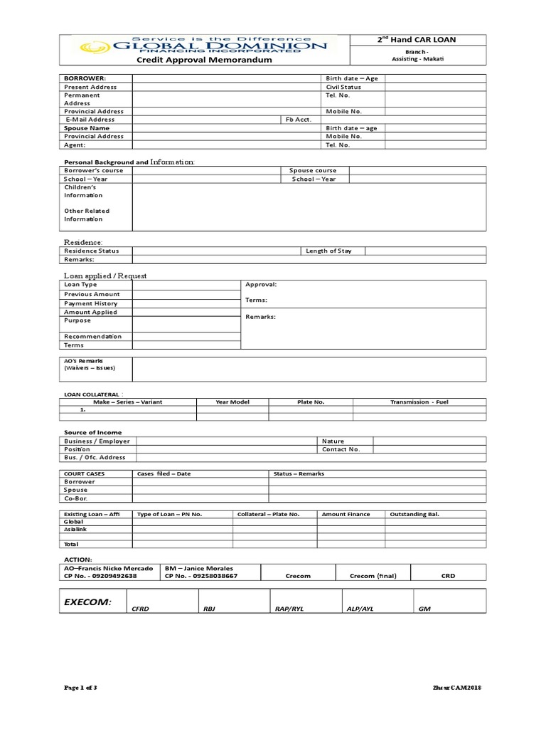 2nd Hand Car Loan PDF Loans Banking