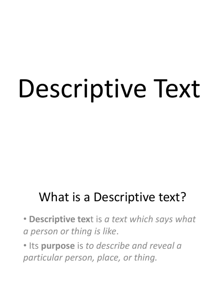 Understanding Descriptive Texts | PDF | Grammar | Syntax
