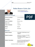 Padua Romero Carlos Jair: Información Personal