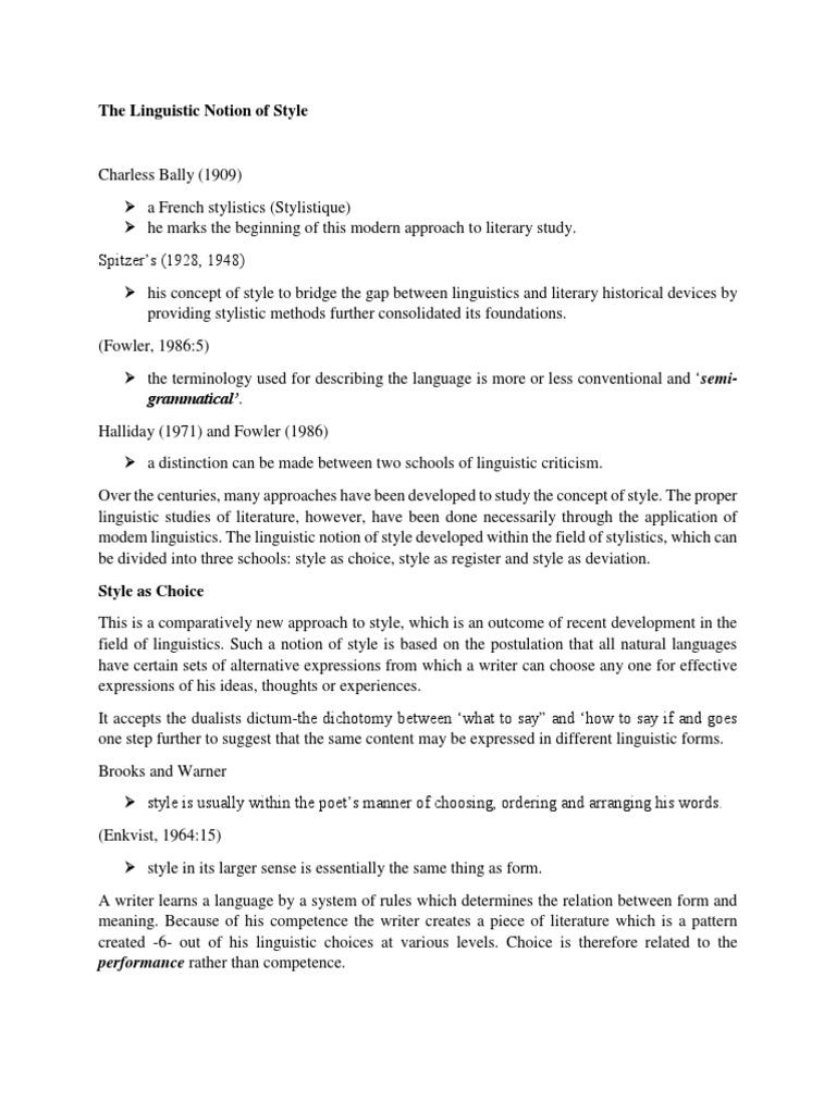 Understanding Linguistic Style in Literature | PDF | Linguistics ...