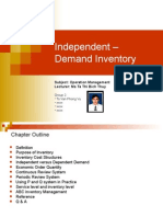 Independent - Demand Inventory: Subject: Operation Management Lecturer: Ms Ta Thi Bich Thuy