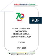 Plan de Trabajo Concejales Rurales GADM Santa Rosa OkMAR