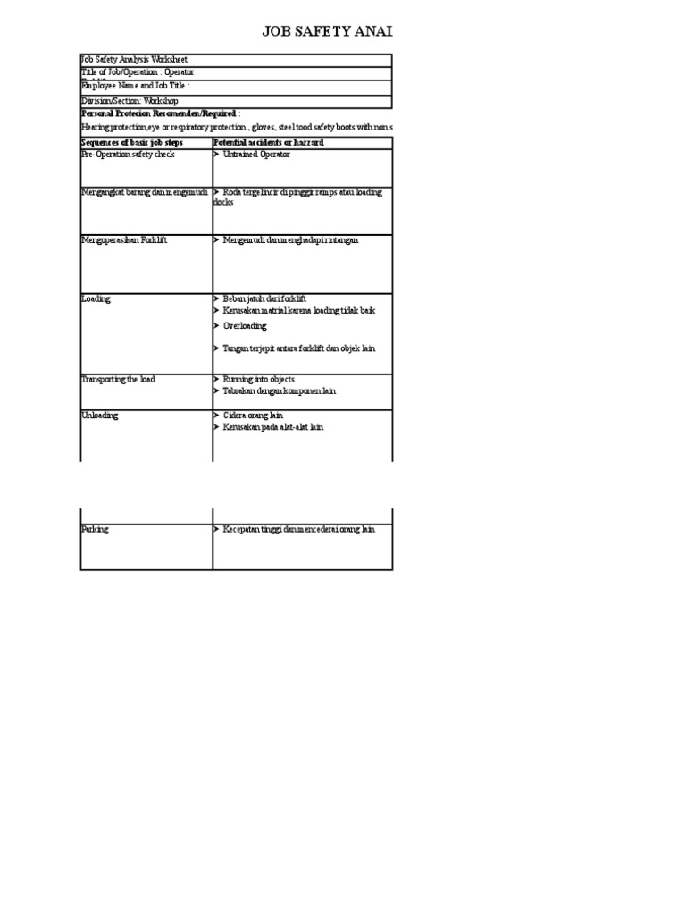 JSAOperator Forklift PDF