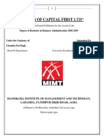 A Minor Project Report On "GOALS OF CAPITAL FIRST LTD."