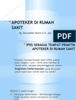 Apoteker Di Rumah Sakit by Mawaddati Rahmi, Apt