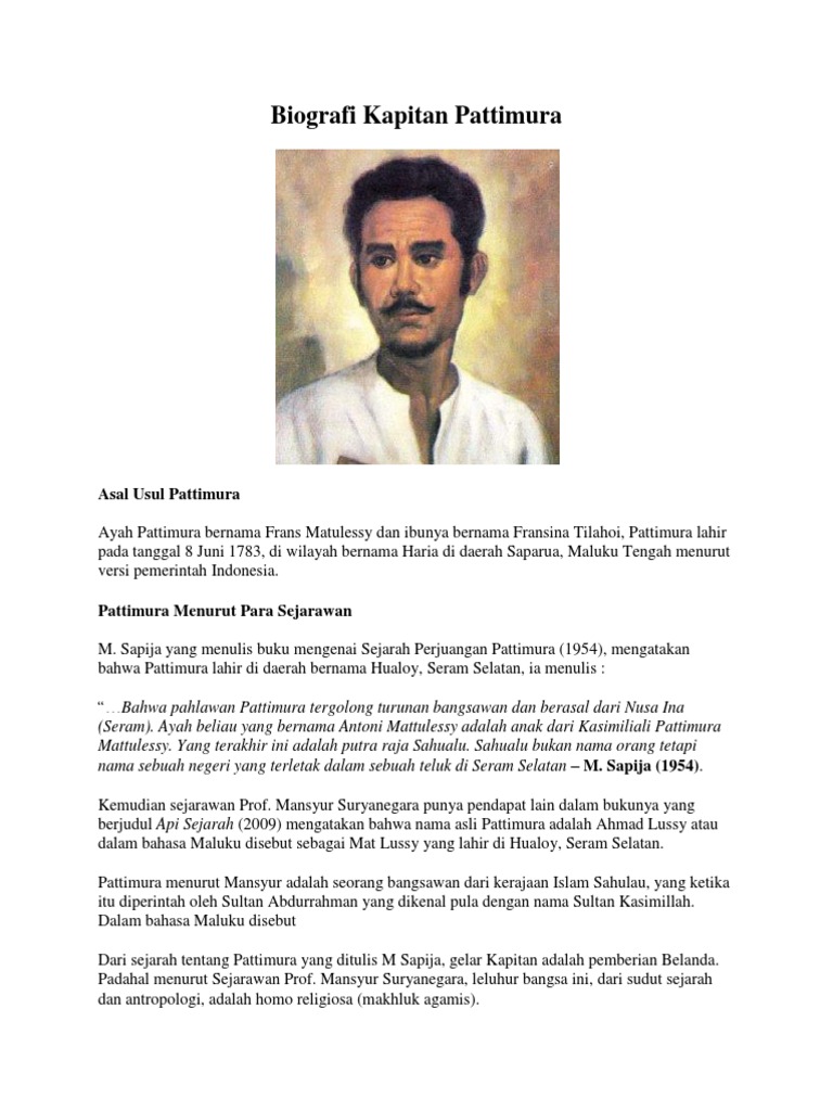 Biografi Sultan Agung Dan Kapiten Pattimura Docx