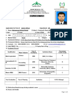 Employment Form: Application For Post of Admin Officer Department HR Muhammad Ikhlaq Ahmed: Muhammad Ishaq