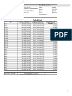 Point List: Project File Data Coordinate System