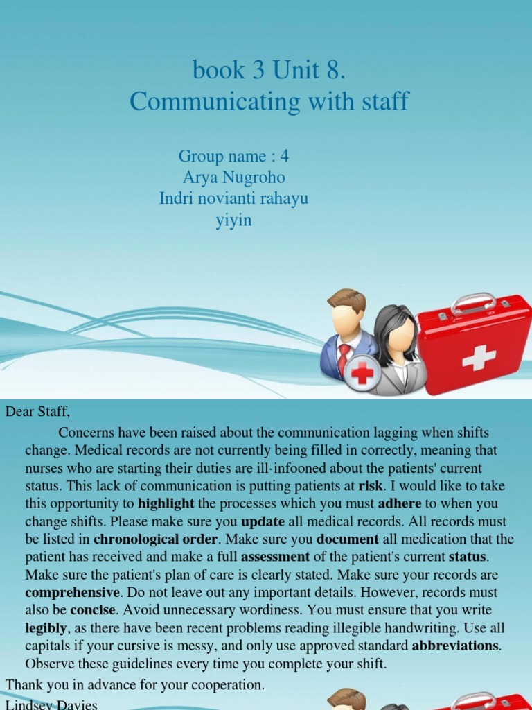 Shift Communication Guidelines for Nurses | PDF | Medical Record | Nursing