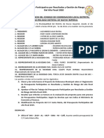 Acta de La Reunion Del Consejo de Coordinacion Local Distrital