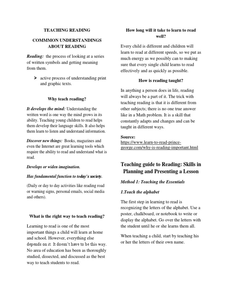 Engl 15 (Teaching Reading) PDF Reading (Process) Speed Reading