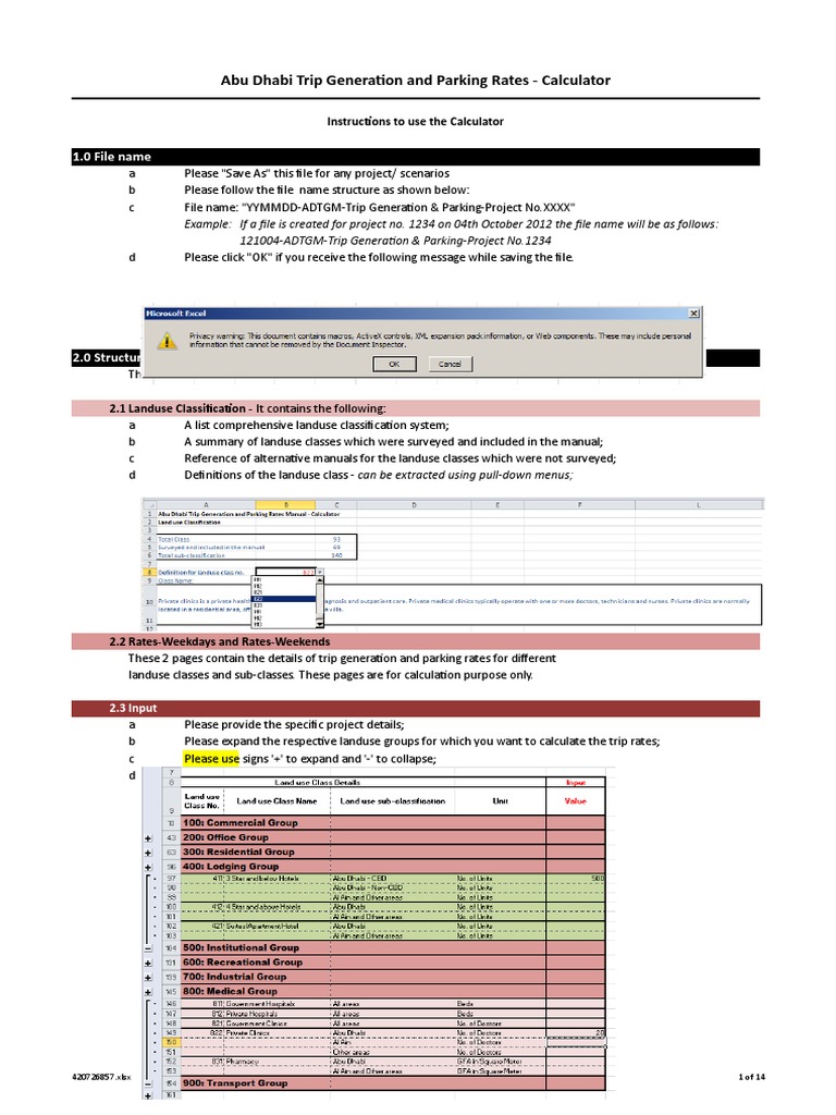 DOT - Trip Generation Rates and Parking Rates Calculator - 01-07-2013 ...