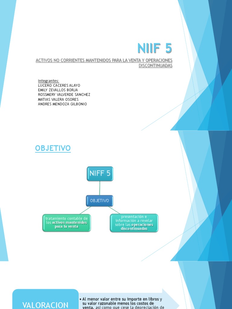 NIIF 5: Activos Mantenidos para Venta | PDF | normas internacionales de ...