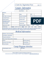 Summer Camp Registration Form