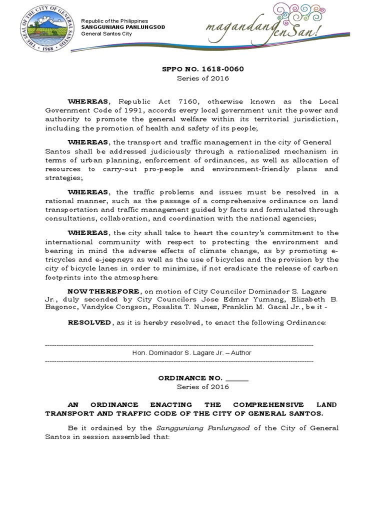 (Original) Comprehensive Land Transport and Traffic Code of GSC Revised